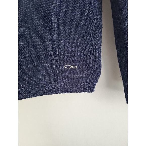 VTG Ocean Pacific OP Sweater Women M Navy White Fair Isle Knit USA Made 90s Surf - Picture 3 of 9